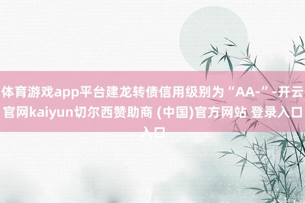 体育游戏app平台建龙转债信用级别为“AA-”-开云官网kaiyun切尔西赞助商 (中国)官方网站 登录入口