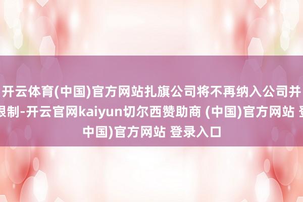 开云体育(中国)官方网站扎旗公司将不再纳入公司并吞报表限制-开云官网kaiyun切尔西赞助商 (中国)官方网站 登录入口