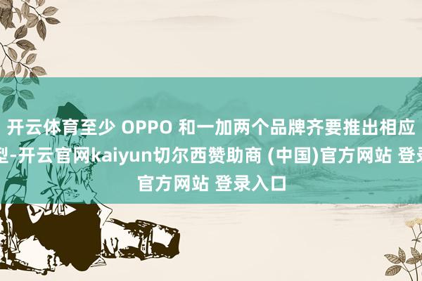 开云体育至少 OPPO 和一加两个品牌齐要推出相应的机型-开云官网kaiyun切尔西赞助商 (中国)官方网站 登录入口