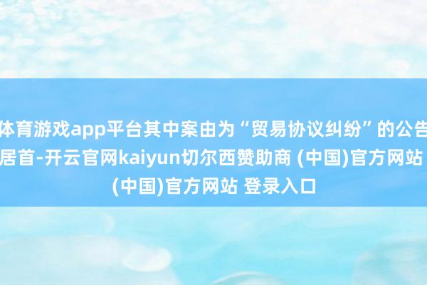 体育游戏app平台其中案由为“贸易协议纠纷”的公告以227则居首-开云官网kaiyun切尔西赞助商 (中国)官方网站 登录入口