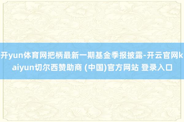 开yun体育网把柄最新一期基金季报披露-开云官网kaiyun切尔西赞助商 (中国)官方网站 登录入口
