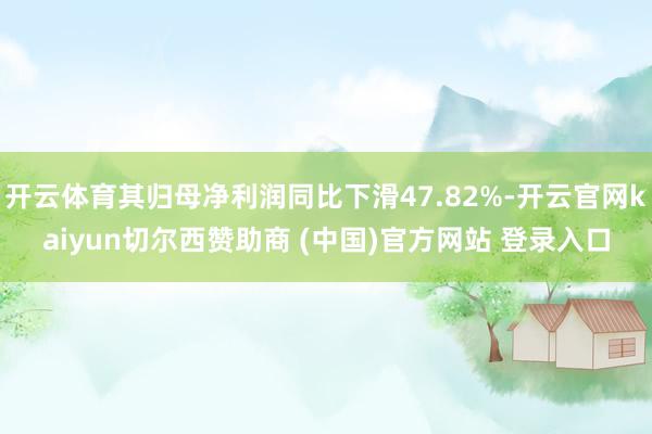 开云体育其归母净利润同比下滑47.82%-开云官网kaiyun切尔西赞助商 (中国)官方网站 登录入口