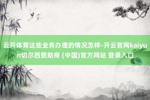 云开体育这些业务办理的情况怎样-开云官网kaiyun切尔西赞助商 (中国)官方网站 登录入口