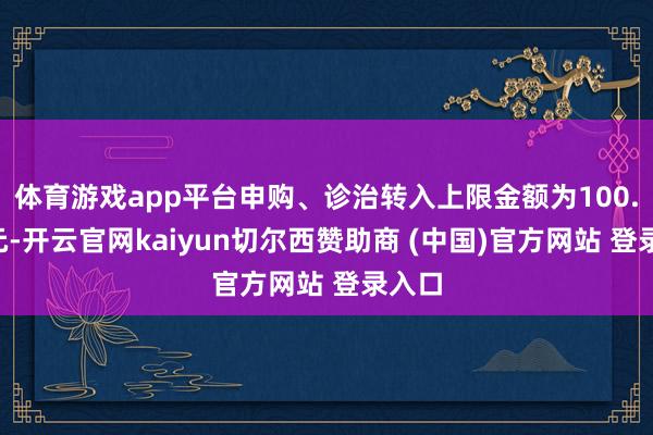 体育游戏app平台申购、诊治转入上限金额为100.0万元-开云官网kaiyun切尔西赞助商 (中国)官方网站 登录入口