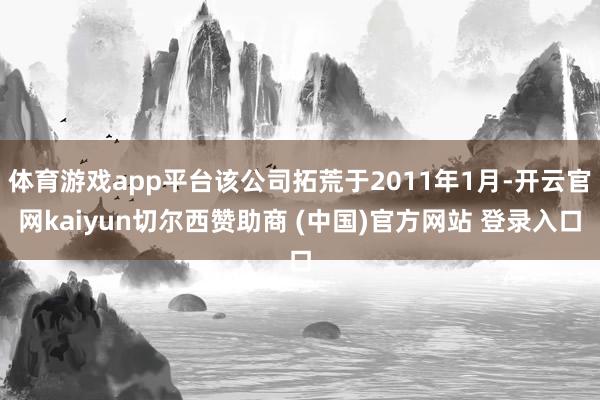 体育游戏app平台该公司拓荒于2011年1月-开云官网kaiyun切尔西赞助商 (中国)官方网站 登录入口