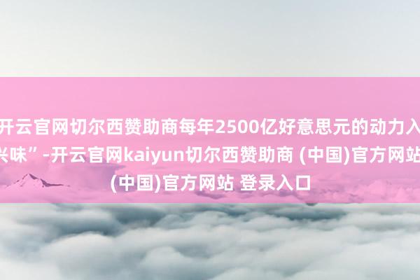 开云官网切尔西赞助商每年2500亿好意思元的动力入口“毫无兴味”-开云官网kaiyun切尔西赞助商 (中国)官方网站 登录入口